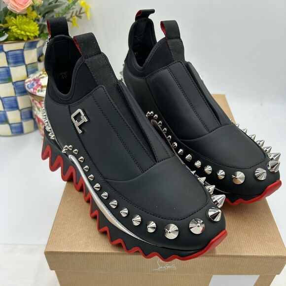 Women's Christian Louboutin Marvel khonshu Crescent flat sneakers size 40 Italy - Picture 1 of 10